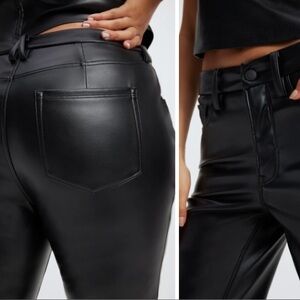 NWT: GOOD AMERICAN - BETTER THAN LEATHER FAUX LEATHER PANTS